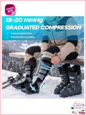 Support Stocking Helper Other | Merino Wool Ski Socks Knee High Compression Thermal 2 Pairs ...
